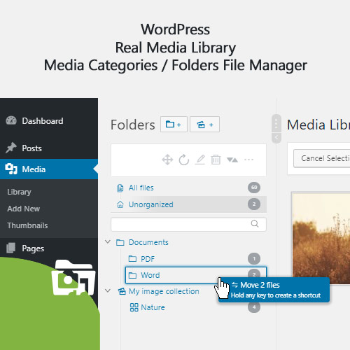 WordPress Real Media Library Media Categories / Folders File Manager